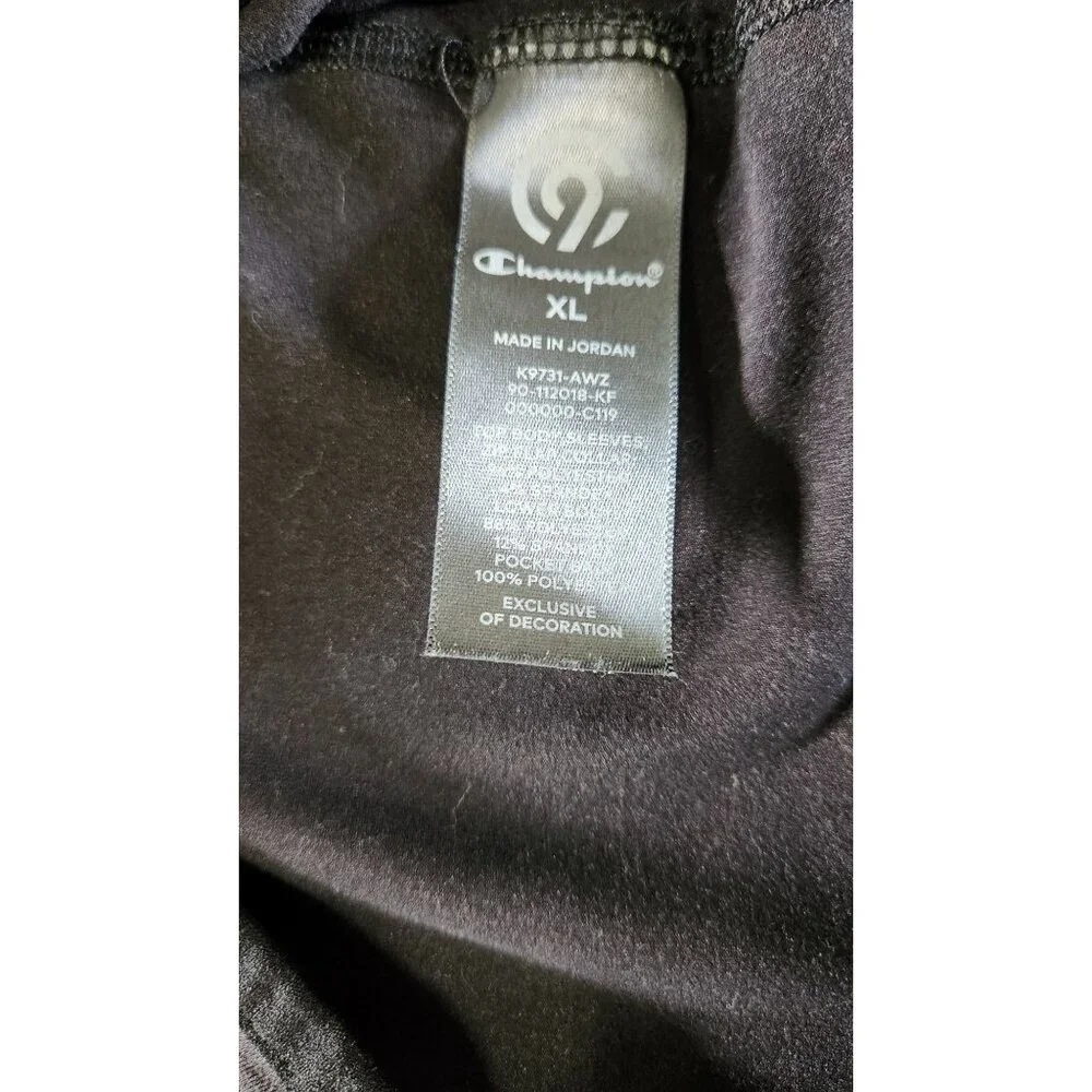 Champion Men’s Black Full Zip Jacket XL Power Core Training Activewear Athleisur